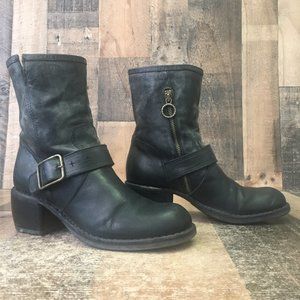 Fiorentini Baker Italy Side Zip Buckle Boots Womens EUR 38 US 8